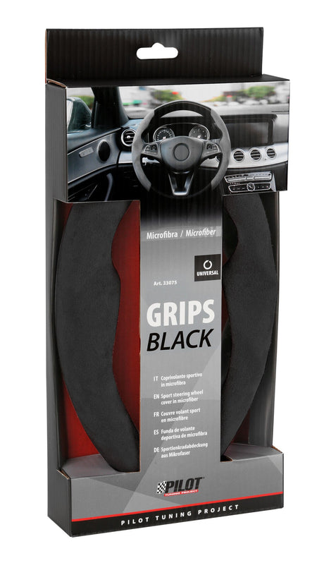 Pilot Grips, coprivolante sportivo in microfibra, universale - Nero