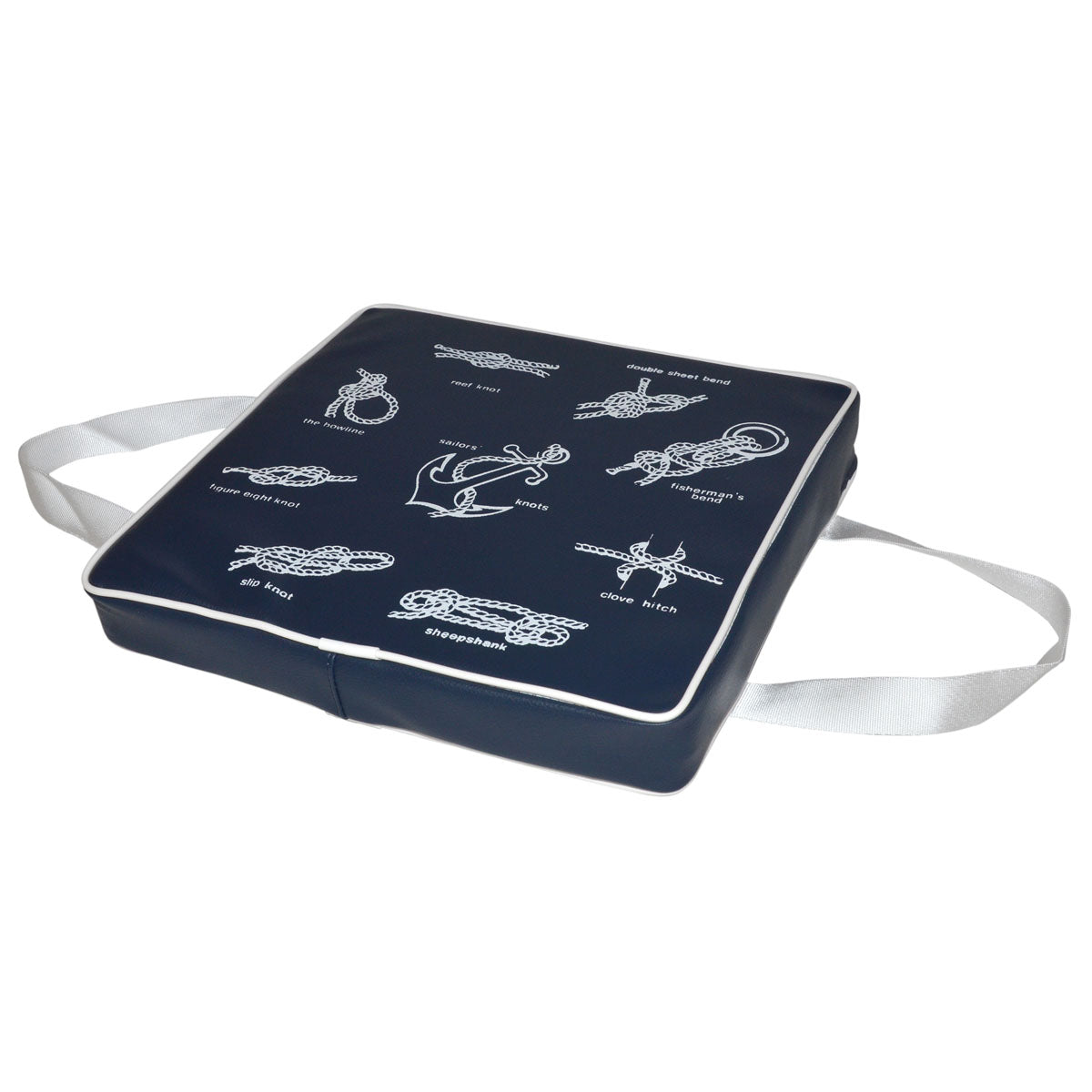 Trem Blue Lifebuoy Cushion with Knot Print