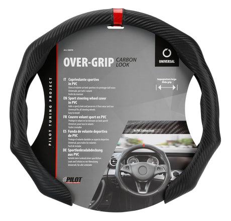 Pilot Over-Grip, coprivolante sportivo in PVC, universale - Carbon-Look