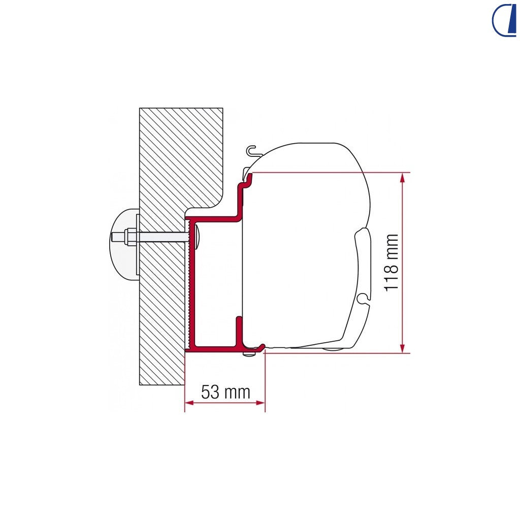 Fiamma Adattatore per tendalino F45 su Eura Mobil Karmann 450 cm