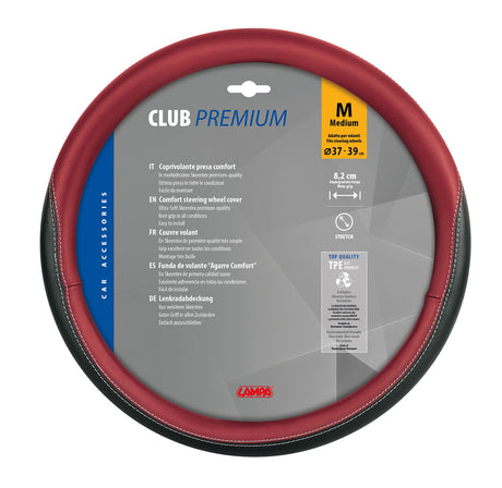 Lampa Club, coprivolante in Skeentex - M -  37/39 cm - Nero/Rosso 33118