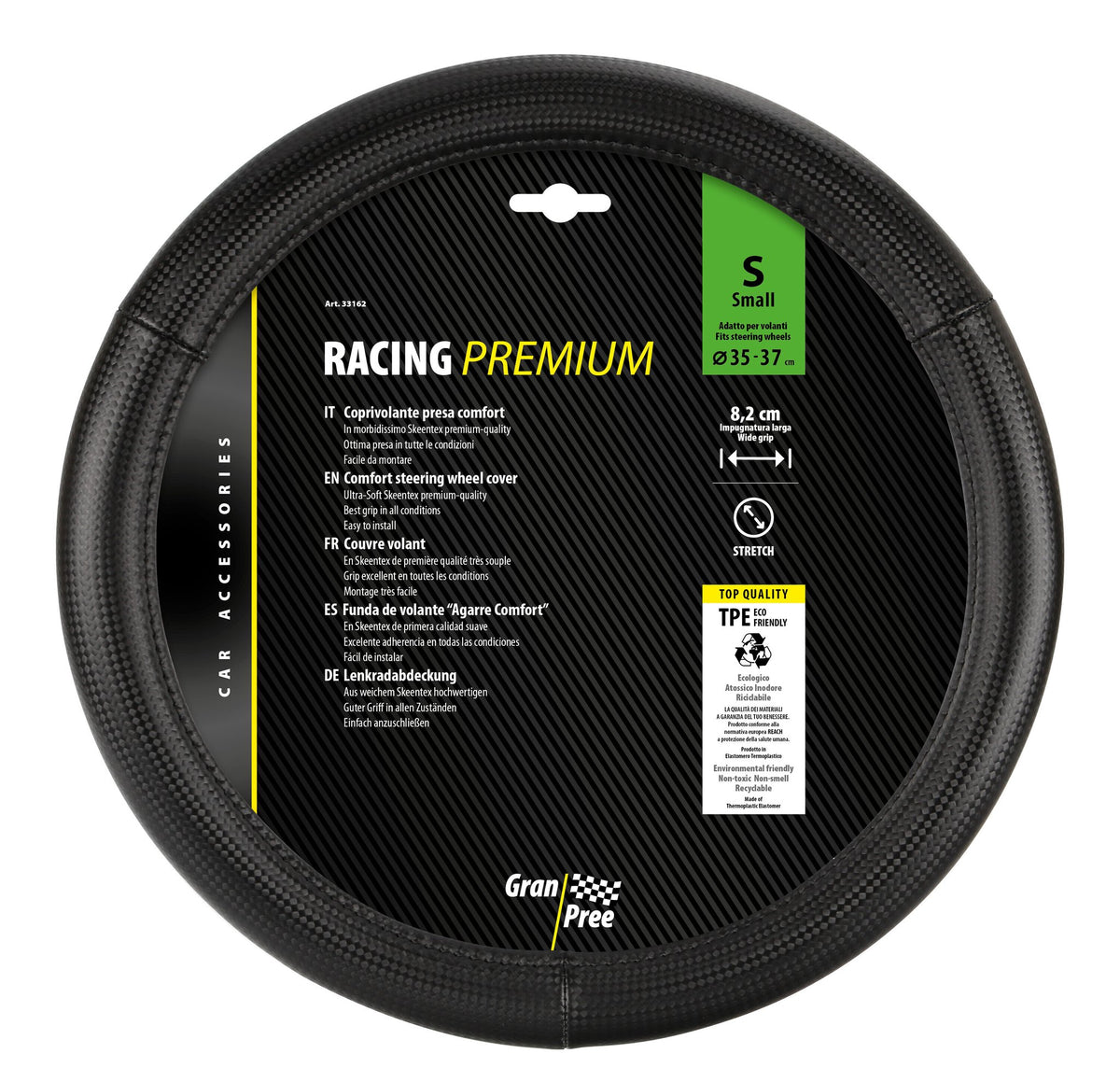 Gran Pree Racing Premium, coprivolante in Skeentex - S -  35/37 cm - Nero