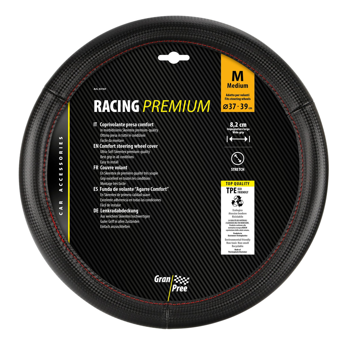 Gran Pree Racing Premium, coprivolante in Skeentex - M -  37/39 cm - Rosso