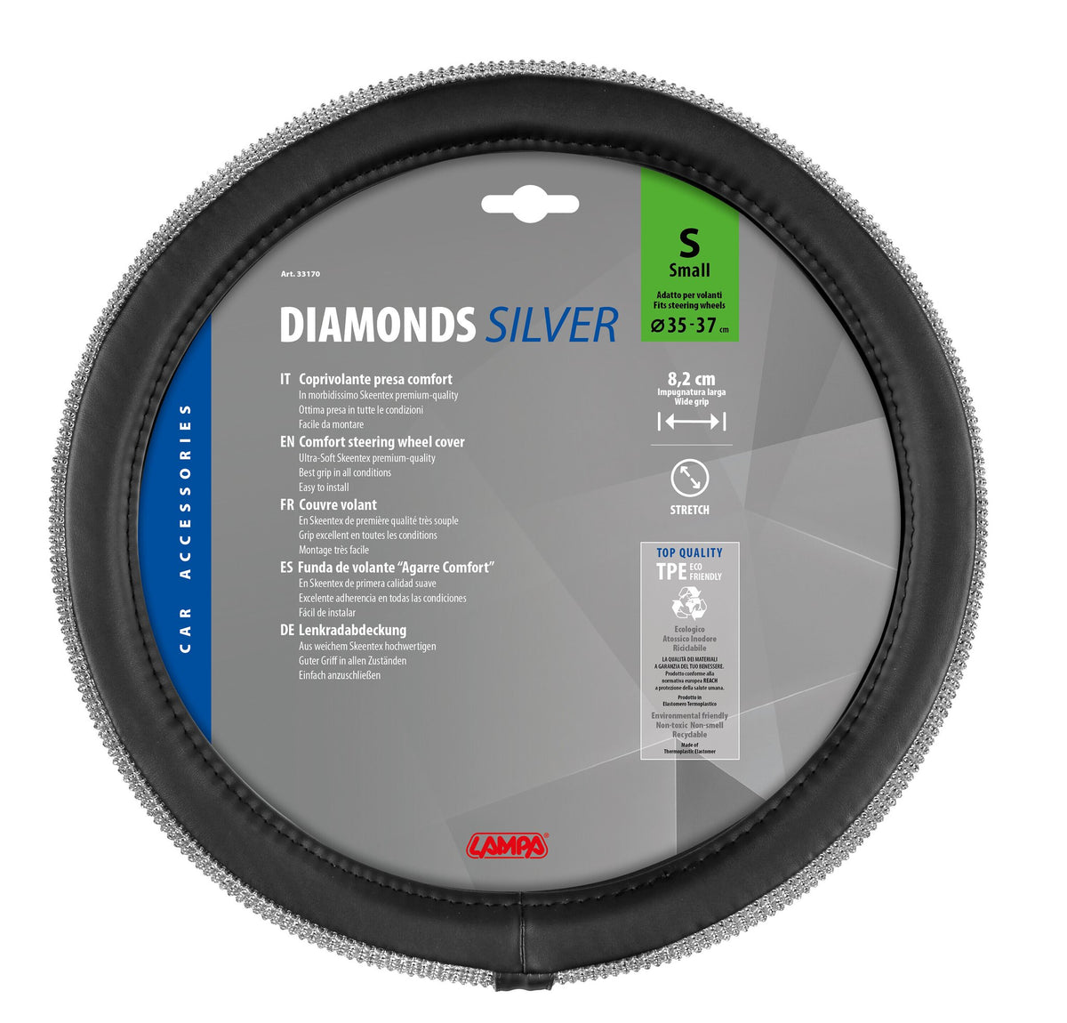 Lampa Diamonds Silver, coprivolante in Skeentex - S -  35/37 cm 33170