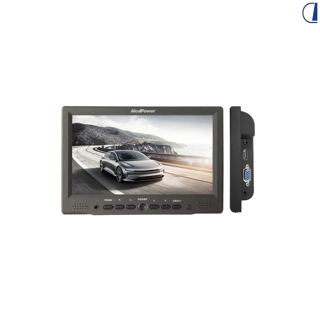 Di-Tec Monitor LCD TFT 7" TM-70H per retrocamera 12/24V HDMI VGA RCA