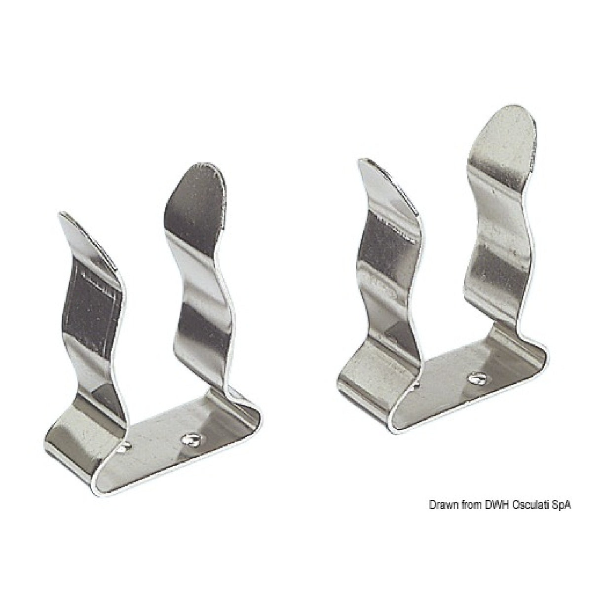 Osculati Clip in Acciaio Inox per bloccaggio ganci accosto, canne pesca ecc 34.356.00 - 1 Coppia 34.356.00