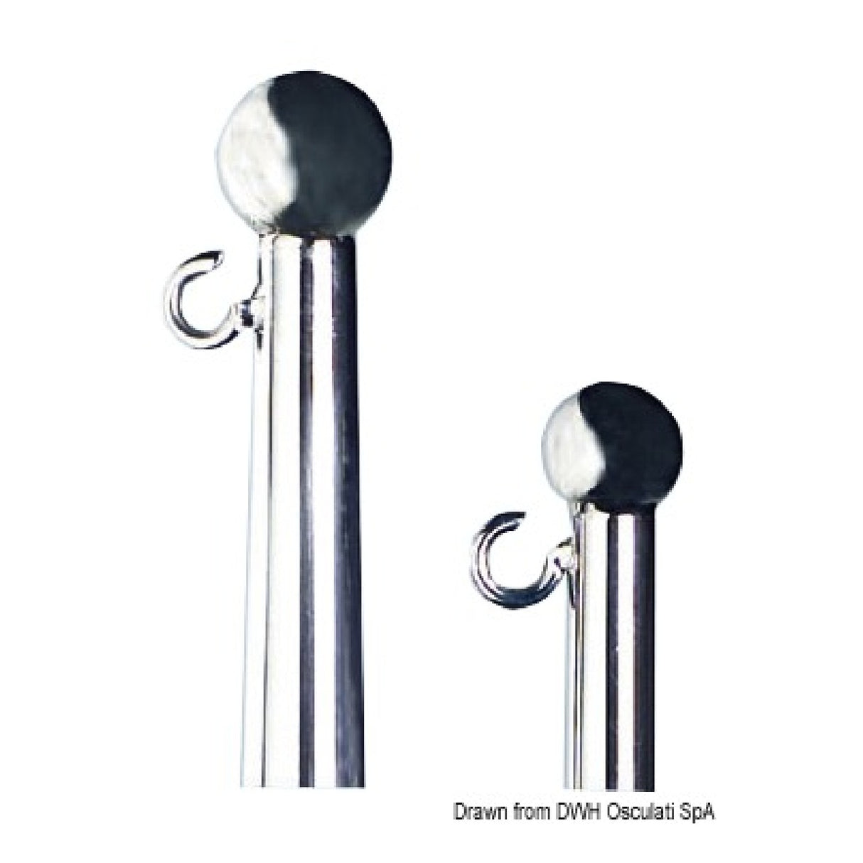 Osculati Portabandiera in Acciaio Inox lucidato a specchio con innesto a scatto 35.392.01