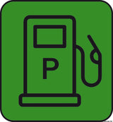 Self-adhesive hazard and loading/unloading point warning labels