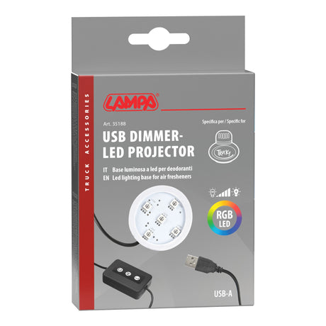 Lampa Trucky Led, base luminosa a led, USB - 7 colori con dimmer 35188
