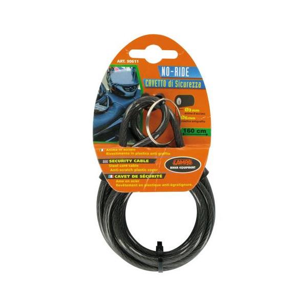 Lámpara antirrobo, cable de seguridad de 6 mm - 160 cm 90611