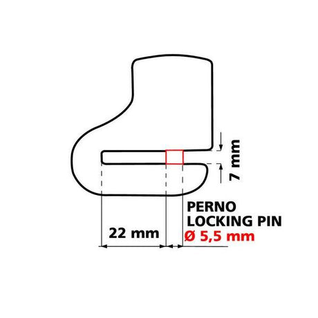 Lampa Bite, lucchetto bloccadisco - Perno  5,5 mm