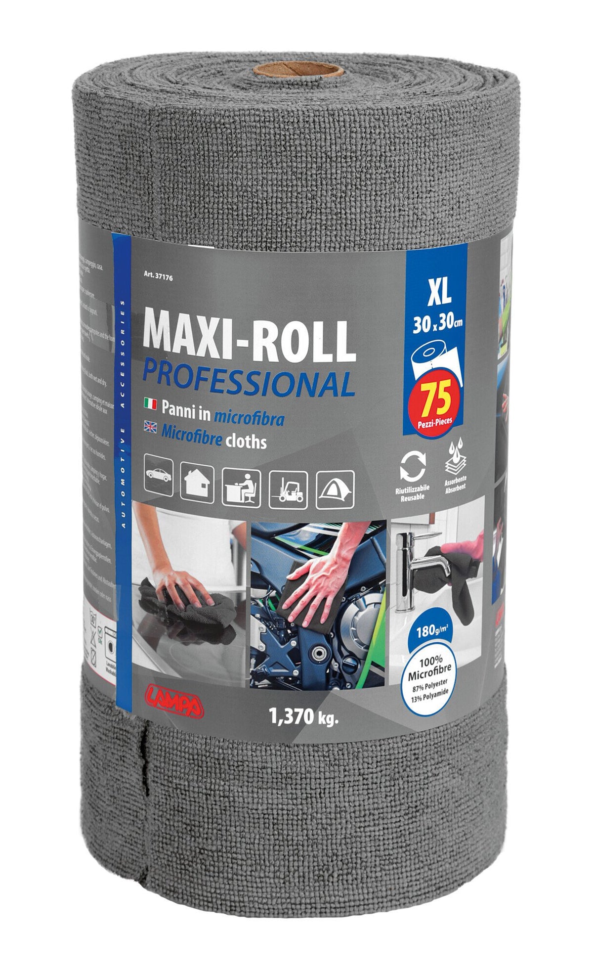 Lampa Maxi-Roll Professional, panni microfibra - 30x30 cm - 75 strappi 37176
