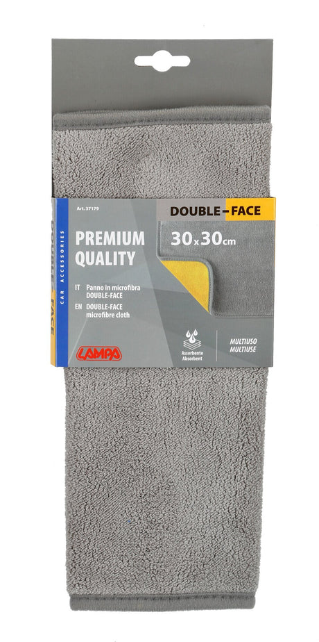 Lampa Premium Quality, panno in microfibra double-face - 30x30 cm - Grigio/Giallo 37179