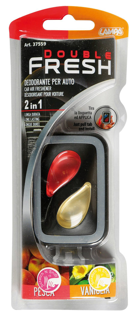 Lampa Double Fresh, deodorante per abitacolo - 2x2,5 ml - Pesca + Vaniglia 37559