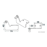 Osculati Piastrina squadra sbalzo perno destro 38.013.17