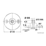 Osculati-Basis mit 6 mm Durchmesser Stift 38.013.56