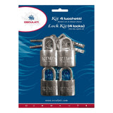Osculati Set mit 4 Marine-Vorhängeschlössern mit Einzelschlüssel, ABLOY Sicherheitssystem 38.022.34