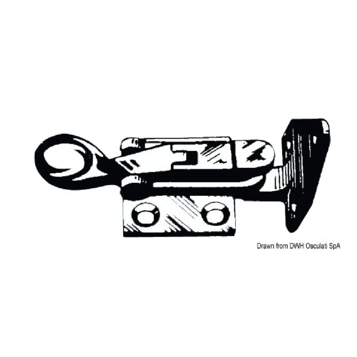 Osculati 90° hook lock for trunks and hatches, light and sturdy type 38.107.70
