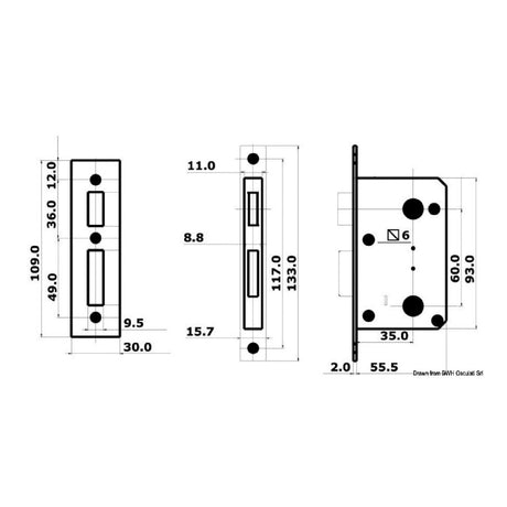 Osculati Serratura Destra esterna con serratura Yale 38.129.30 - AmerigoStore