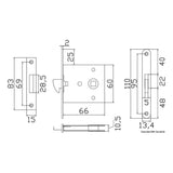 Cerradura empotrada Osculati para puertas correderas 38.131.46