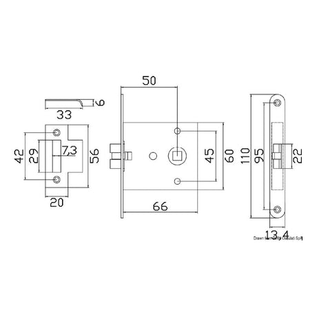 Osculati Serratura incasso ottone cromato 38.131.47 38.131.47