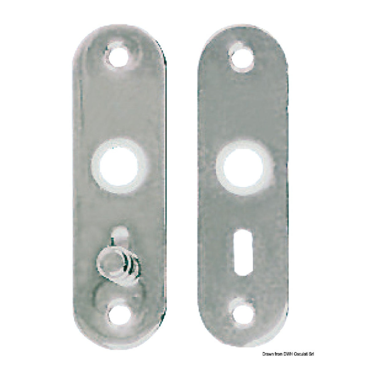 Osculati Paar verchromter Messingplatten 38.131.48