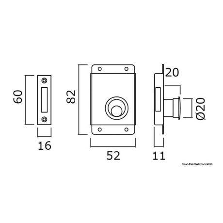 Osculati Yale Türschloss 83x52 mm 38.132.00DX