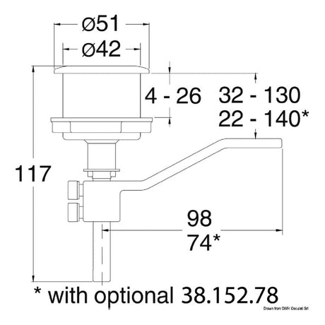 Osculati Alzapagliolo per maniglia winch 38.165.01