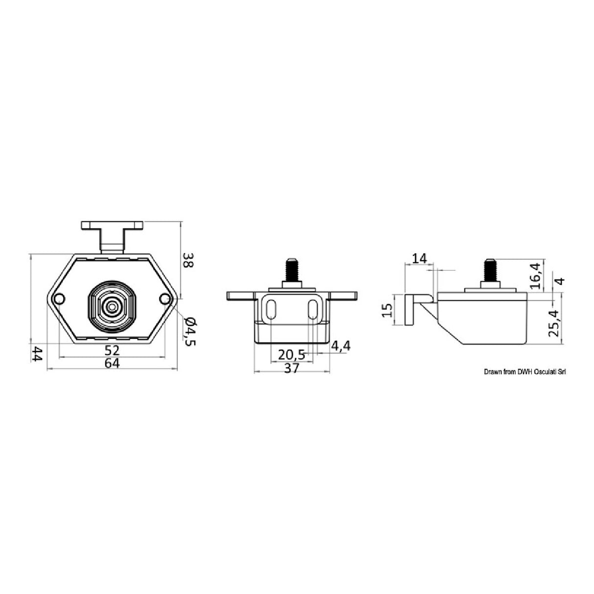 Osculati Scrocchetto a pulsante Self-Latching