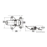 Osculati Edelstahl-Hebelschloss für Kofferräume und Heckklappen 38.204.00