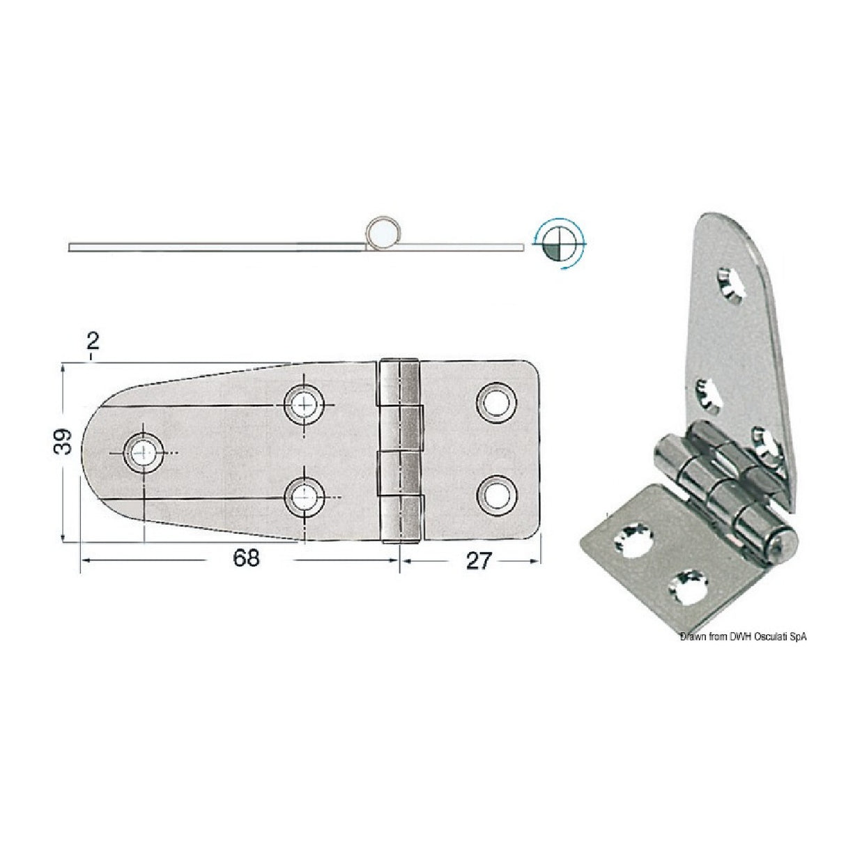 Osculati Scharnier 2 mm 38.217.40 38.217.40