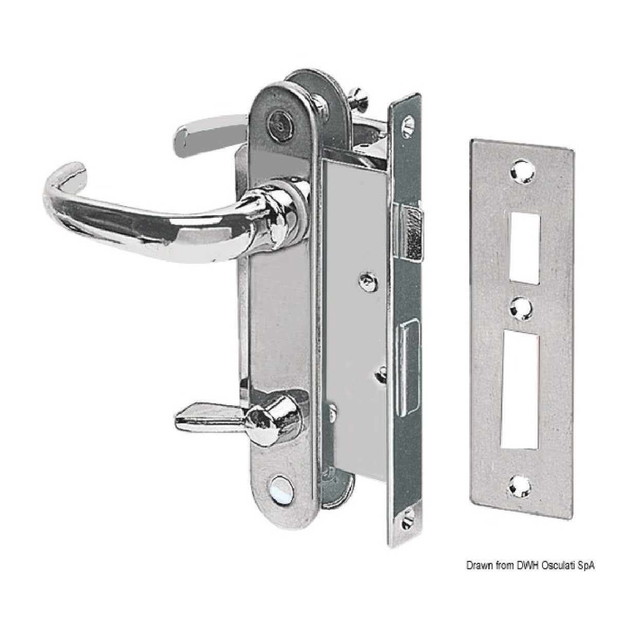 Osculati Linksschloss, verchromtes Messing 38.347.40SX 38.347.40SX