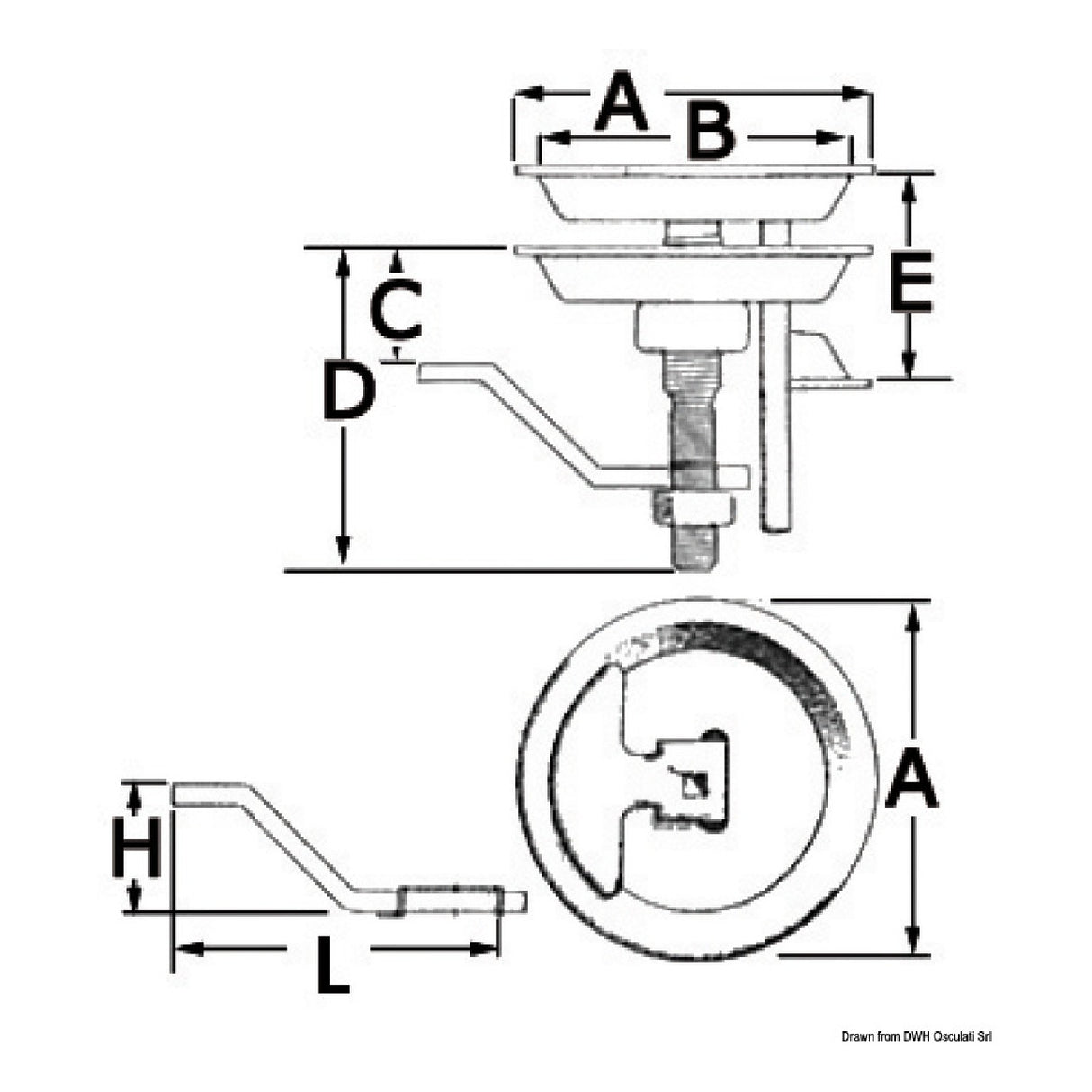 Osculati Alzapagliolo inox 90 mm 38.426.86