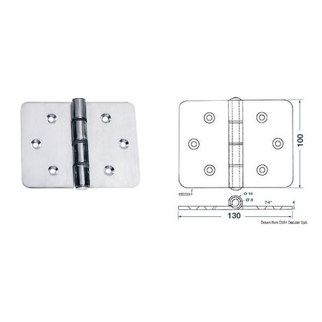 Osculati Maxi hinge 130x100 mm 38.440.13