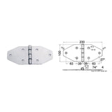 Osculati Maxi hinge 230x100 mm 38.440.14