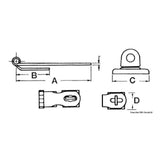 Osculati Edelstahl-Verriegelungsstopper 64x29 mm 38.441.12