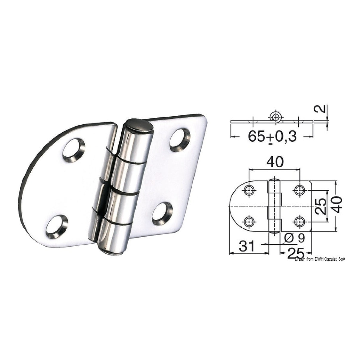 Osculati Scharnier 2 mm 38.441.69 38.441.69