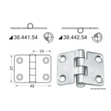 Osculati-Scharnier mit hervorstehendem Knoten 48x37 mm 38.442.54 38.442.54