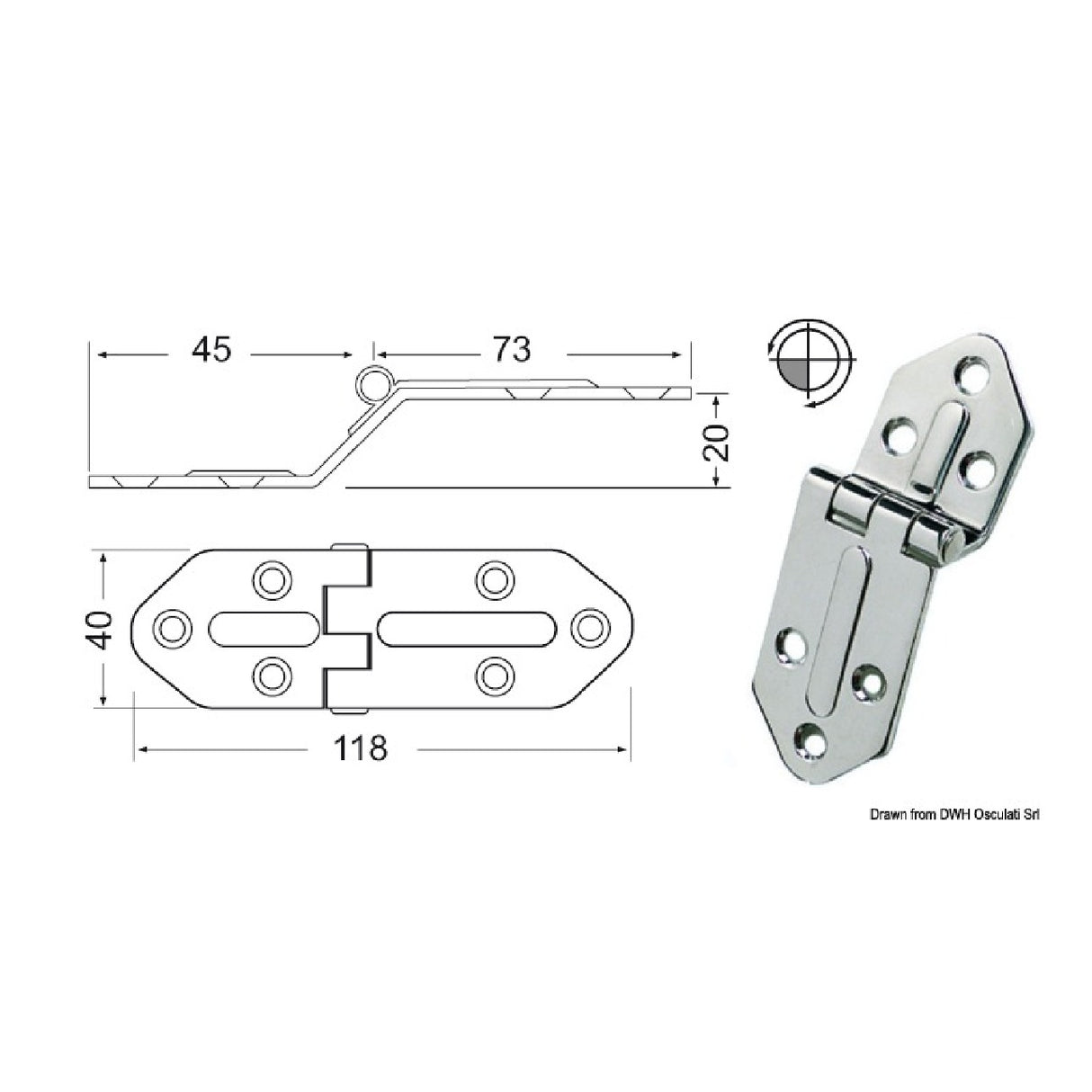 Osculati Hinge 2.5 mm 38.445.05 38.445.05