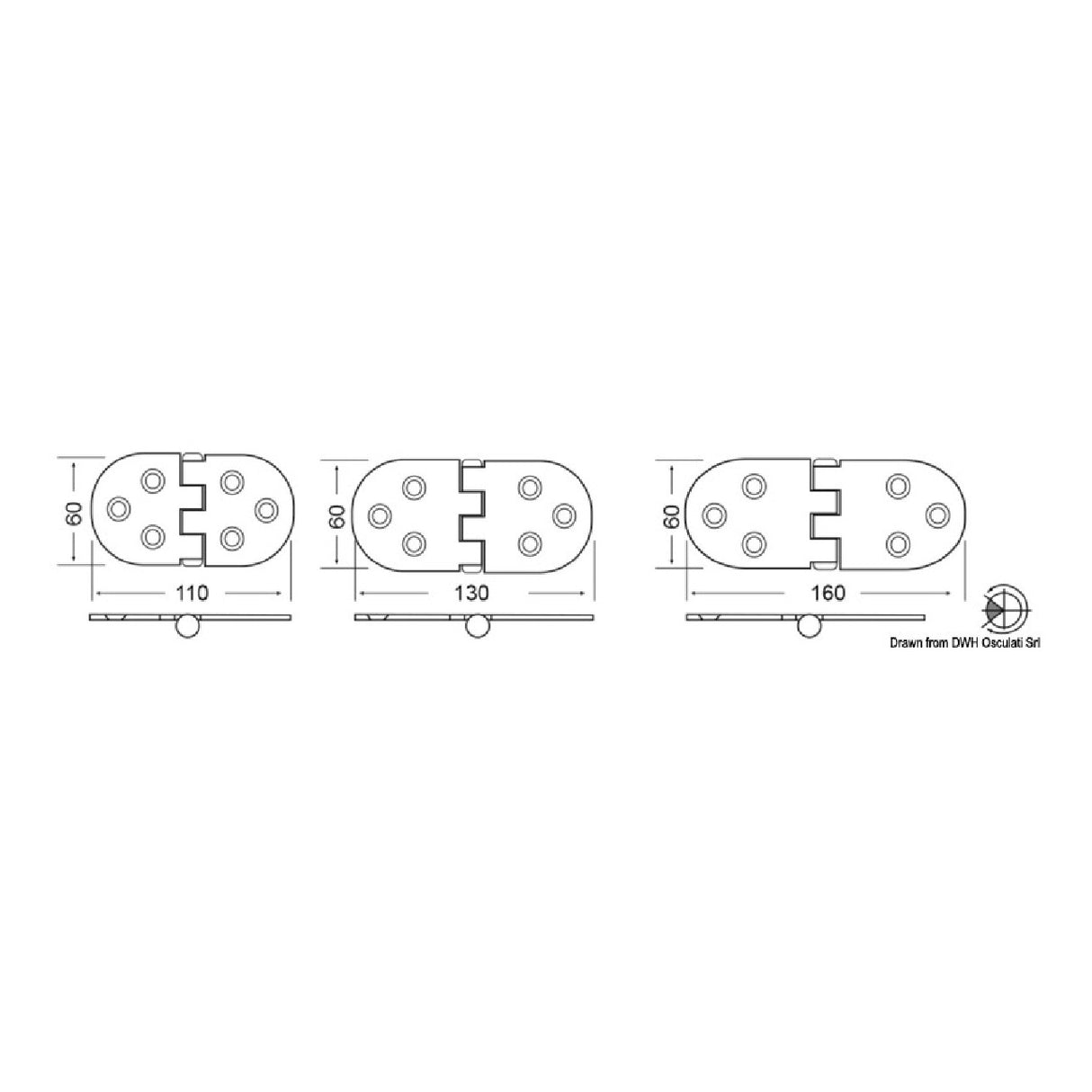 Bisagra Osculati 3 mm HEAVY DUTY 38.455.01