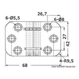 Osculati Cerniera a ribalta 2 mm