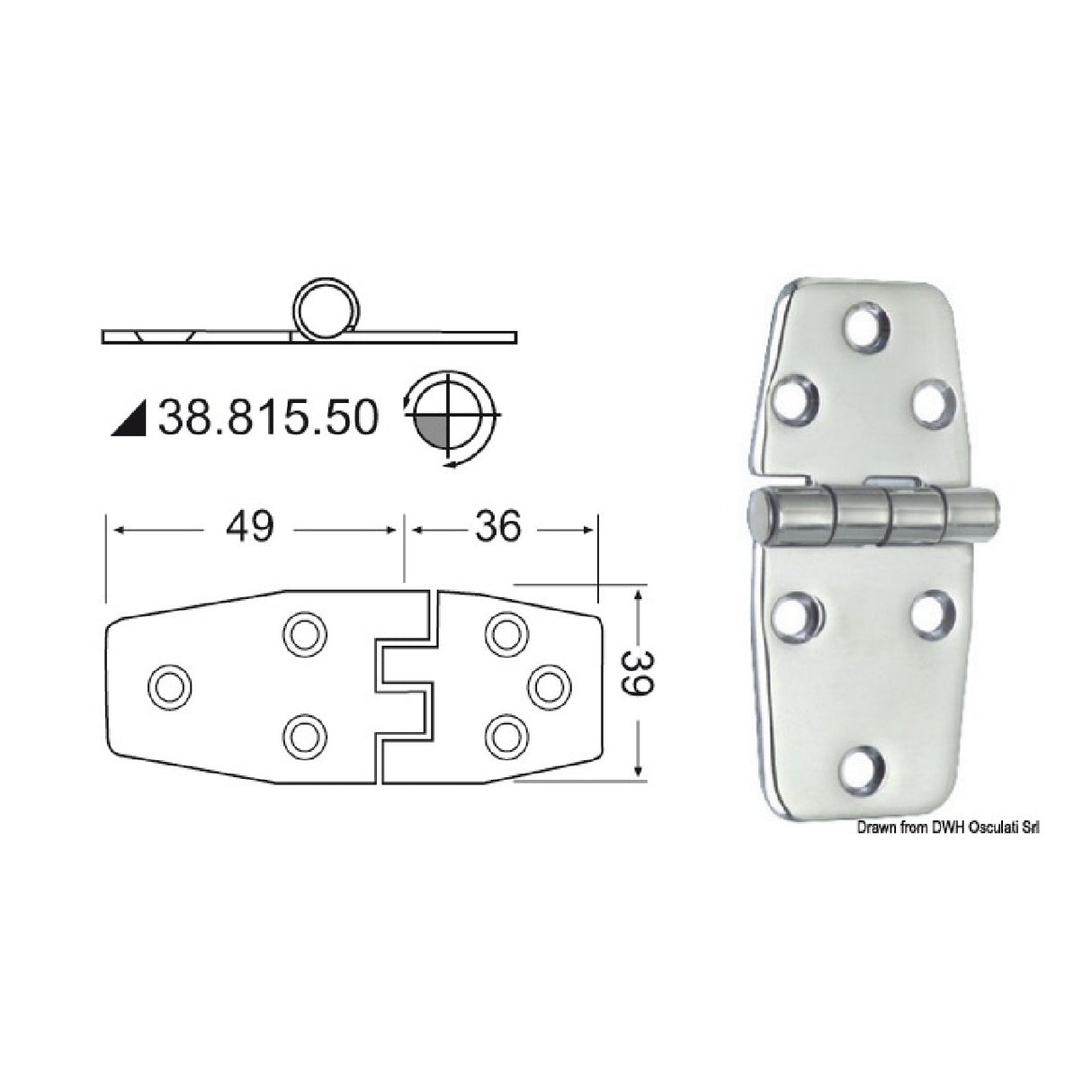 Osculati Hinge 2 mm 38.815.50 38.815.50