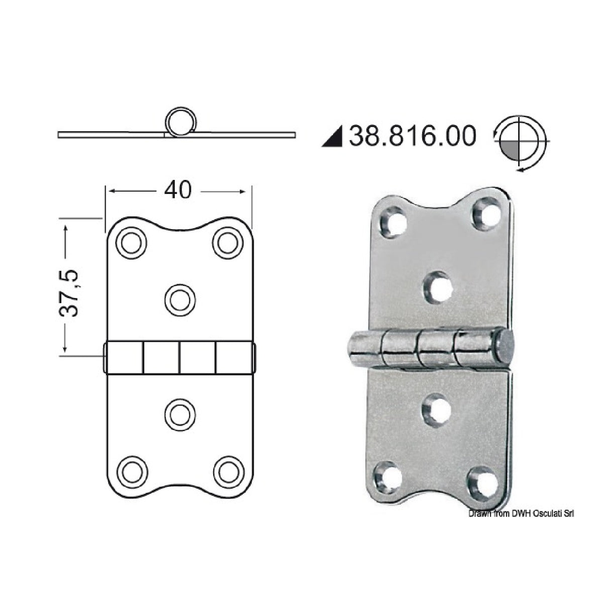 Osculati Scharnier 2 mm 38.816.00 38.816.00