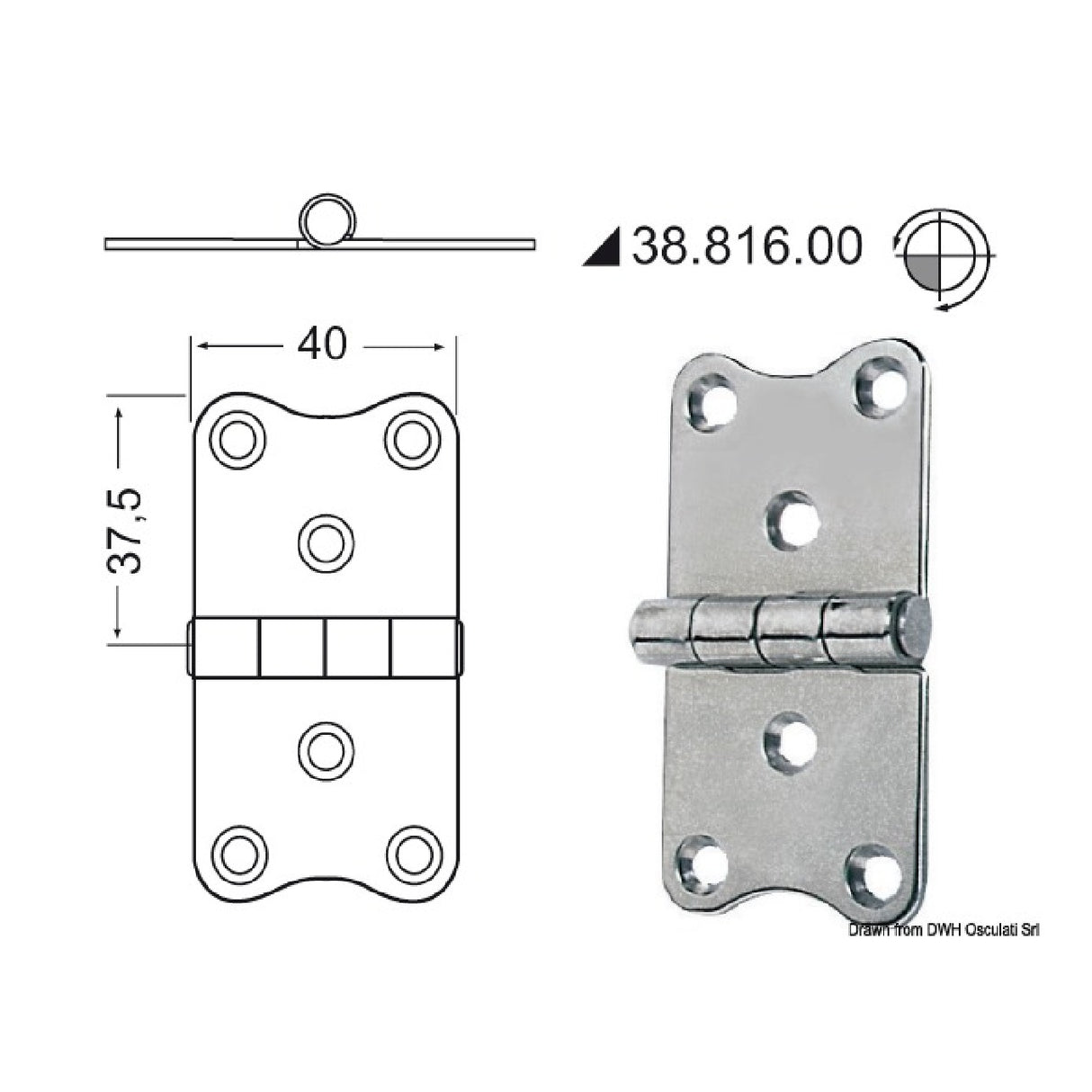 Osculati Scharnier 2 mm 38.816.00 38.816.00