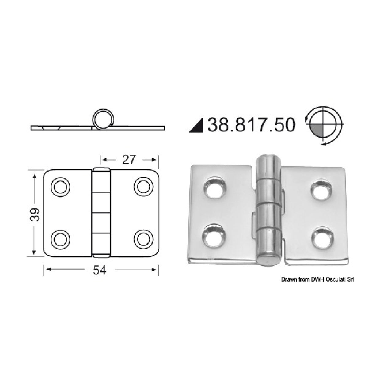 Osculati Scharnier 2 mm 38.817.50 38.817.50