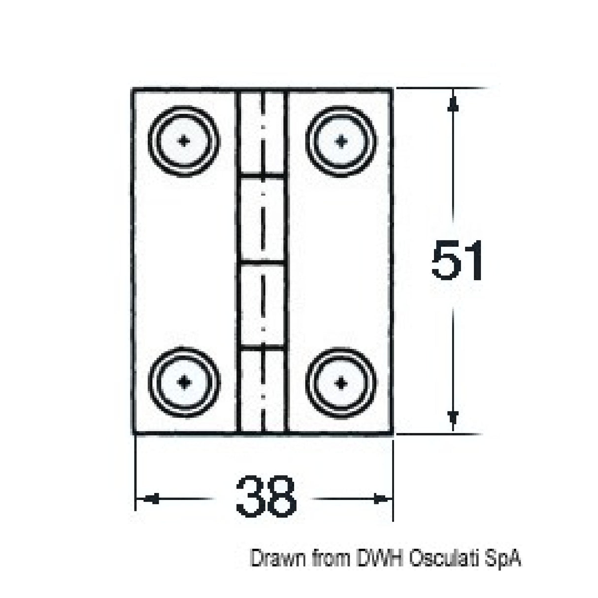 Osculati Hinge 1.7 mm 38.821.01