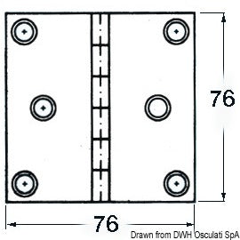 Osculati Cerniera inox cieca 76x76 quad