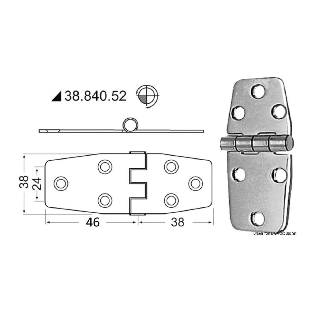 Osculati Hinge 2 mm 38.840.52 38.840.52