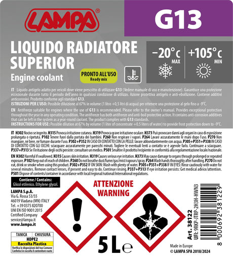 Lampa Superior-Viola G13, liquido antigelo radiatore (-20C) - 5 L 38122