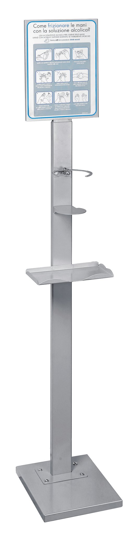 Lampa Piantana per barattolo  100 mm max, con mensola porta guanti o mascherine - 25x153x30 cm 38189